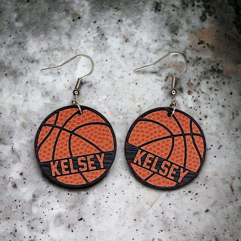 Personalized basketball earrings