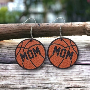 Basketball mom earrings by The Messy Woodworker
